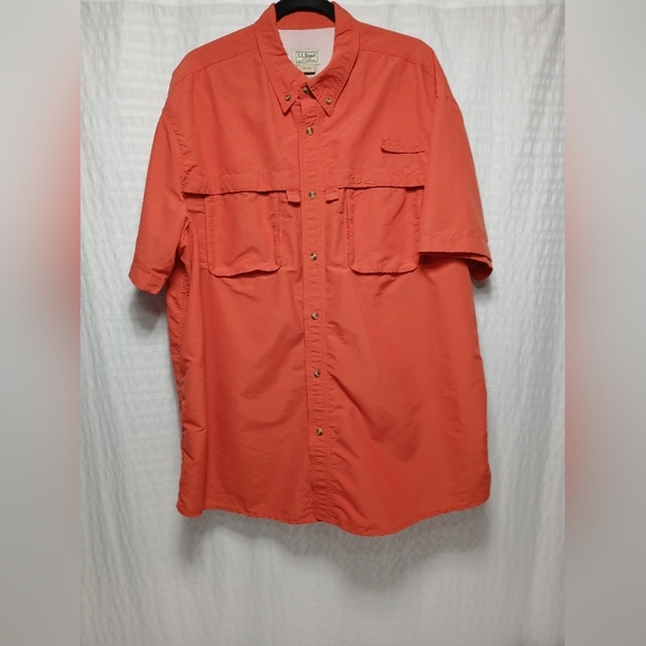 LLBean Men's Tropicwear Shortsleeve Button Down. XL - Picture 1 of 7